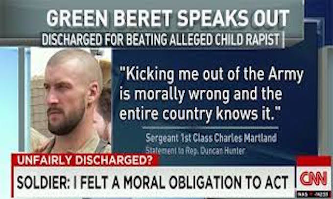 Green Beret who defended Afghan boy exonerated