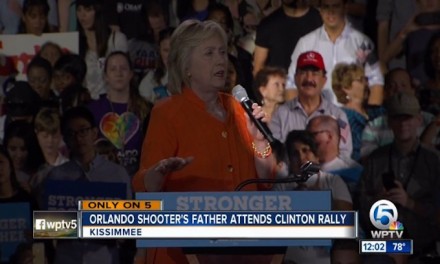 Father of Orlando nightclub shooter sits prominently behind Hillary at Florida rally