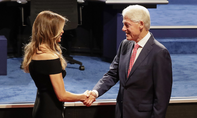 Add Your Caption:  Bill Clinton says &apos;Nice to meet you&apos;