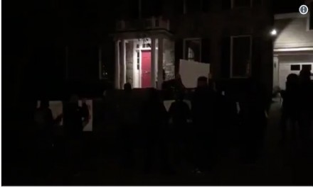 Antifa mob chants threats outside Tucker Carlson’s DC home