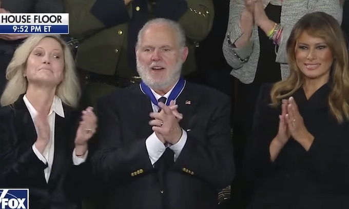 Rush Limbaugh receives Presidential Medal of Freedom at SOTU