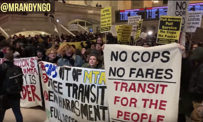 Anti-cop demonstrators storm Grand Central Terminal during rush hour