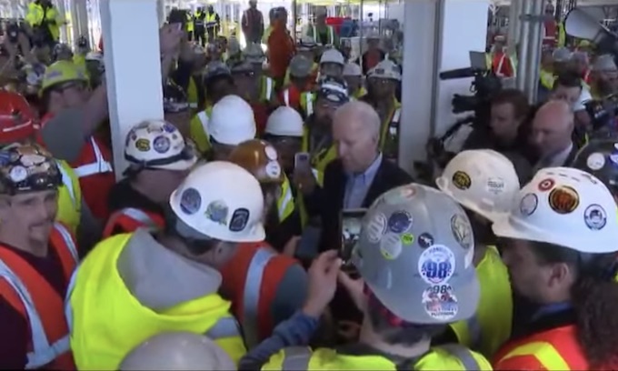 Democrat civility:  Biden loses it, tells factory worker ‘you’re full of s–t’ when questioned about gun control