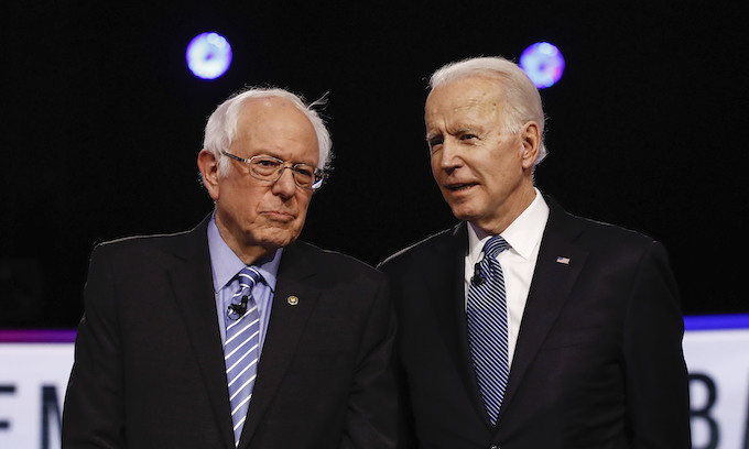 Biden, Sanders stump in Michigan for top primary prize Tuesday