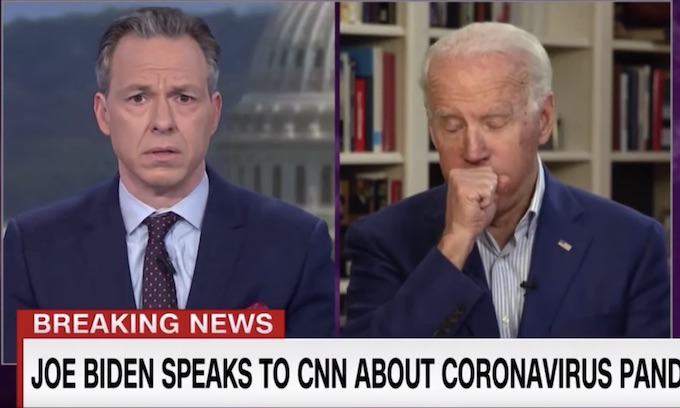 Jake Tapper calls out Joe Biden for coughing into hand: ‘Kind of old school’