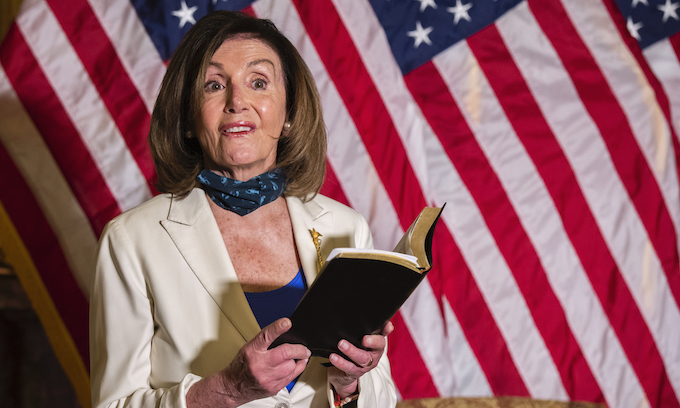 Pelosi stages Bible moment to lecture Trump