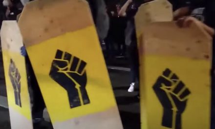Antifa Violence Continues With Wooden Shields, Lasers, Rocks and Fires