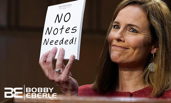 Amy Coney Barrett RIPS Dems on Roe v Wade, Precedent; Shows off blank notepad