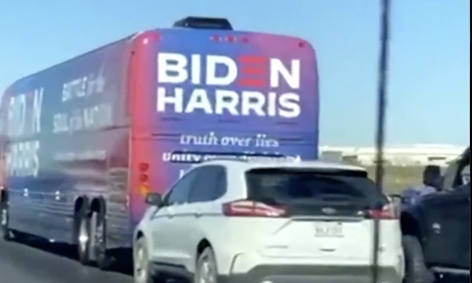 Biden camp calls in FBI over bus escort on I-35 by Trump supporters