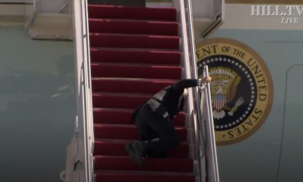 Biden trips three times, falls up the stairs while boarding Air Force One