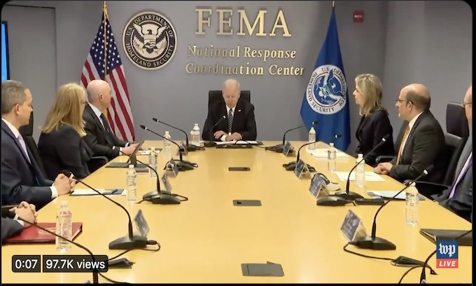 Biden went to FEMA yesterday but he had a little trouble
