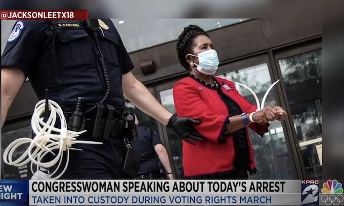 Stunt: Sheila Jackson Lee arrested at voting rights protest near Capitol