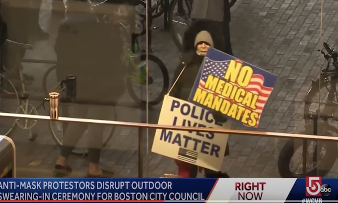 Anti-vax protest nearly drowns out Boston City Council swearing-in ceremony
