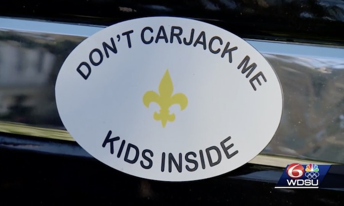 ‘Don’t carjack me. Kids inside,’ New Orleans mom’s car magnet reads
