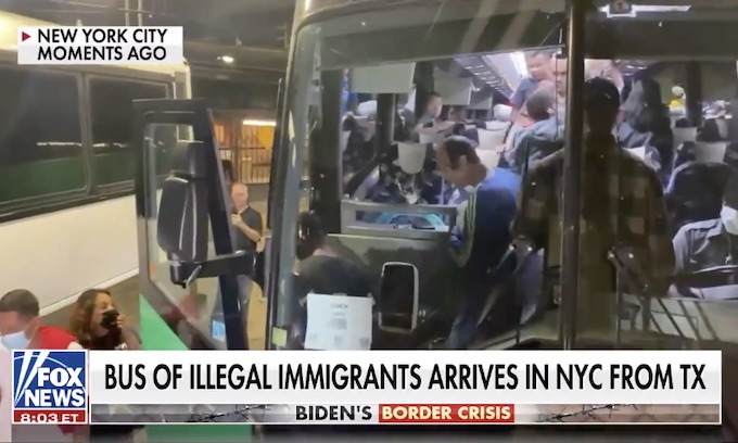 First Texas bus of 50 mostly male illegals arrives in NYC