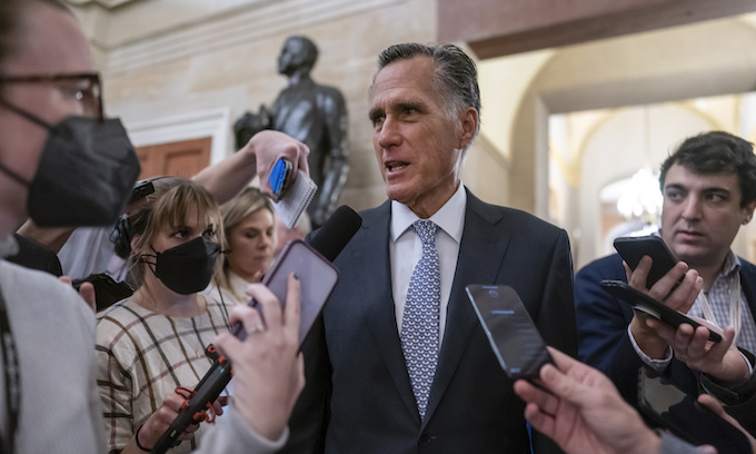 Mitt Romney Doesn’t See ‘Any Evidence’ to Authorize Biden Impeachment Inquiry
