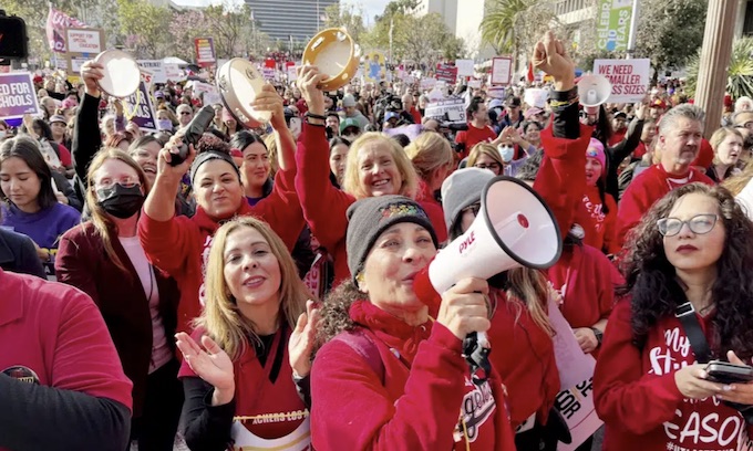 Los Angeles schools shut down as staff begin 3-day strike