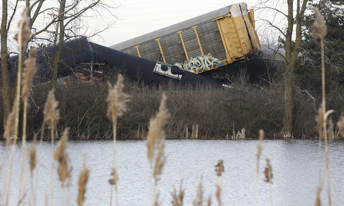Another train derails in Ohio weeks after toxic chemical spill in East Palestine