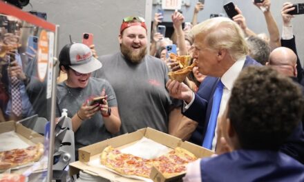 ‘It was my great honor’: Donald Trump surprises Fort Myers police department with pizza