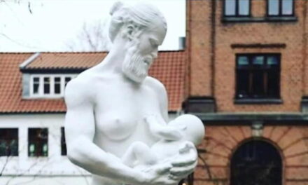 Statue of ‘breastfeeding man’ stands outside former Danish women’s museum now devoted to ‘gender’