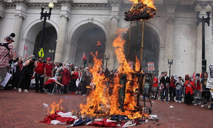 Sanitizing Violent, Flag-Burning Pro-Hamas Protesters